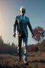 Placeholder: realistic image, joe biden zombie, arm cut and bleeding, night, walking twisted, waist up view, 80s, dark ambient, highly detailed, sky background, concept art, unreal engine 5, god rays, ray tracing, RTX, lumen lighting, ultra detail, volumetric lighting, 3d, finely drawn, high definition, high resolution.