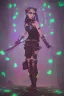 Placeholder: steampunk elf in a neon dystopian forest