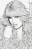 Placeholder: coloring pages of taylor swift for adults, Designs Black and white, No Shading