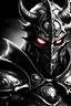 Placeholder: black and white oldschool fantasy red eyes warrior