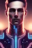 Placeholder: cyberpunk, head, men, portrai, tron