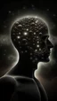 Placeholder: make a version of the origins of man picture but showing a human formed from atoms swirling back into the shape of a human with a sequence of people