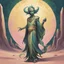 Placeholder: Bordered digital art of a Desert Djinn 10, in the style of torat and art deco, with olive green, pastel pink, rich blues and Shimmering golds accents. Fantasy art. High quality, masterpiece. Dungeons And Dragons