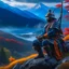 Placeholder: Samurai in the mountains hyper-realistic hyper-detailed 8k oil painting