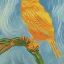 Placeholder: Portrait of a bird Vincent van Gogh style