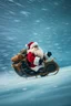 Placeholder: santa beast motion blur background in sleigh and snow storm
