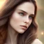 Placeholder: woman with Light-brown long hair, dark fantasy setting, ethereal, soft lighting, soft green-brown eyes, big cheeks, medium forehead ,wide chin,