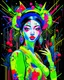 Placeholder: epic beautiful woman , Night vision, Thermography, Neon light effect, neon brush paint, by Tomokazu Matsuyama, 8k, uhd, True color Wassily Kandinsky Wilfredo Lam, 3D Assemblage art, pokemon wire Scratch art, , Assemblage art, Tenebroso, Wire sculpture, Charcoal sketch, Metal engravement artwork, hand scratching by Jasmine-becket Griffith