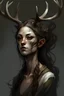 Placeholder: deer wendigo human woman hybrid, semi-realistic art