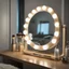 Placeholder: A bright makeup mirror with light