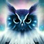 Placeholder: Magical Galaxy owl, feathery white, majestic owl, magical,cute big round eyes, space background,