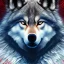 Placeholder: Wolf, blue, hyperrealism, masterpiece, expert, 8K, sharp focus, cinematic lighting, water, red, fire