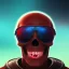 Placeholder: Midjourney style of detailed and intricate skull wearing red sunglasses| wearing cosmonaut suit| portrait and science fiction theme| aurora lighting| nebula and stars| stunning environment| volumetric lighting| vibrant