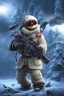 Placeholder: diver like a aggressive snow man,with the gun,hi quality detail,hi quality textures,cinematic,realistic,