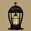 Placeholder: fireflies inside a wrought iron lantern, intricate, ornate, highly detailed digital painting, fine lineart, warm tones,