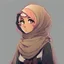 Placeholder: A hejab girl , vectorized , anime , 8k