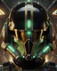 Placeholder: star wars bald male corellian pilot wearing black and bright gasoline green First Order special forces TIE pilot commando armored flightsuit and helmet with gold trim inside the jedi temple, centered head and shoulders portrait, hyperdetailed, dynamic lighting, hyperdetailed background, 8k resolution, volumetric lighting, light skin, fully symmetric details