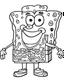 Placeholder: Generate a colouring pages of SpongeBob along with some pencil sketch marks with a white background