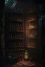 Placeholder: A dark dungeon room with a dusty shelf holding only vintage bottles