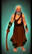 Placeholder: fantasy human old bald male druid of fire