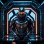 Placeholder: Ultra-detailed Ninja cyborg in a spaceship, with anthropomorphic cybernetic skeleton elements on metal armor, neon lights reflections, reflection mapping, intricate design and details, dramatic lighting, Cinematic lighting, Volumetric lighting, Epic composition, Photorealism, Bokeh blur, Very high detail, Sony Alpha α7iv, ISO1900, Character design, Unreal Engine, Octane render, HDR, Subsurface scattering, by addie digi