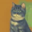 Placeholder: Portrait of a cat by Van Gogh