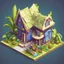 Placeholder: create a banana fruits into cartoonist house style model isometric view for mobile game bright colors