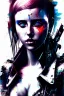 Placeholder: Danish singer MØ face,Abstract Yoji Shinkawa,cyberpunk, neon tones,