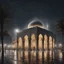 Placeholder: Hyper Realistic Al-Aqsa Mosque in a dark rainy night