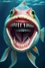 Placeholder: one fish with human teeth