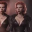 Placeholder: Scarlett Johansson as evil queen in black leather gown, cleavage, angry, stern look unreal 5, octane render,cinema4d, dynamic lighting, dramatic lighting, 4k, redshift render, highly detailed, hyper realistic