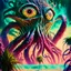 Placeholder: Monster from the ocean floor octopus tentacles big eye woman in distress Beach Palm trees 1950s vintage film poster Modifiers: digital painting sharp focus fantasy intricate 8k cinematic lighting dynamic lighting award winning fantastic view close up 4K 3D Unreal Engine colourful cinematic postprocessing VRay Landscape Ultra realistic Iridescent salvator dali Craig Rutkowski