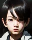 Placeholder: Detailed young anime boy child.crying, dark brown hair , intricate details, full body portrait, keep head in frame, slight, black Japanese motif, concept art, highly detailed, digital painting, concept art, sharp focus, illustration, art by Yoji Shinkawa, WLOP and greg rutkowski and alphonse mucha and artgerm and yanjun Chen and Junji ito and Makoto Shinkai, HDR, octane render