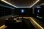 Placeholder: a dedicated home cinema room with LED ambient lighting in the walls