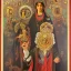 Placeholder: patron of photographers holding a camera in one hand and film roll in the other. orthodox icon with saint photographer. Cyrillic inscriptions. hyperdetailed, Alphonse Mucha, Zdzisław Beksiński, poster, illustration, ink, oil on canvas, 18th century atlas