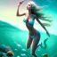 Placeholder: lady player top in the ocean