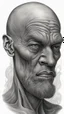 Placeholder: 𝙋𝙧𝙤𝙢𝙥𝙩 highly detailed graphite illustration, A surreal mad face with exaggerated anatomical features, heavily wrinkled skin, and an intense, contemplative expression. bald head, thick eyebrows, long beard merge into swirling abstract shapes. Large, expressive hands, one covering the mouth and the other gripping the forehead tensely. Mysterious, introspective, dreamlike, somewhat dark fantasy. #𝙙𝙧𝙚art #prompt