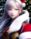 Placeholder: Detailed cute happy anime Kunoichi Christmas snow, Christmas colours, intricate details, full body portrait, keep head in frame, slight smile, black Japanese motif, concept art, highly detailed, digital painting, concept art, sharp focus, illustration, art by Yoji Shinkawa, WLOP and greg rutkowski and alphonse mucha and artgerm and yanjun Chen and Junji ito and Makoto Shinkai, HDR, octane render