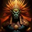 Placeholder: fantasy, realistic, ultra graphics, ue5, portrait, half orc, aztec
