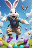 Placeholder: Easter bunny falling from the skye in to a pit animated like he is skydiving in fortnite looks scared