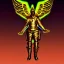 Placeholder: Archangel gabriel, in armor, neon lights at night, high contrast, 3d