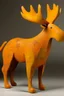 Placeholder: An orange colored earth elemental moose designed in native American petroglyphs painted by Lyonel Charles Feininger