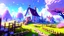 Placeholder: A simple and cute video game environment concept art of a small farm surrounded by nature, the farm has fantasy colours, cute fences,, crops, trees, bubbles, flowers, butterflies, fields, soft and simple, rendered in unreal engine, soft pastel colours, hues, blue, pink, purple, intriguing, peaceful and serene, 3D indie studio