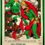 Placeholder: two elves. woman and man. Christmas scene. poster. marvel comic. low-key