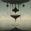 Placeholder: UPSIDE-DOWN world, reversed vertical, Al Jaffe and Magritte deliver a dark surreal masterpiece, muted colors, sinister, creepy, sharp focus, dark shines, upside-down, reversed vertical composition, upside-down picture