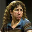 Placeholder: Create a highly realistic 3D scene. An imaginatively detailed rendering of Maradona transforming her into a woman with the same specifications as the attached image. The method of transforming the painting in full detail. A comedic and funny touch. Ultra wide angle. Extremely realistic fine details. Highly realistic detailed display. Great full presentation and amazing drawing style. Transfer the full detailed drawing of the image at a wide and precise angle. Inspiring professional fine d