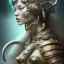 Placeholder: ssango fantasy, fantasy magic, intricate, sharp focus, illustration, highly detailed, digital painting, concept art, matte, artgerm and paul lewin and kehinde wiley, masterpiece silver elephant head bronze Asian African girl nice breast Afo hair turquoise sun rain waves