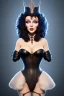 Placeholder: Joan Collins as evil queen in black leather, leather, busty, cleavage, angry, stern look. character design by cory loftis, fenghua zhong, ryohei hase, ismail inceoglu and ruan jia. unreal engine 5, artistic lighting, highly detailed, photorealistic, fantasy