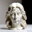 Placeholder: simple front view of a marble sculpted hair