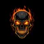 Placeholder: minimalistic burning screaming skull flame cyberpunk logo